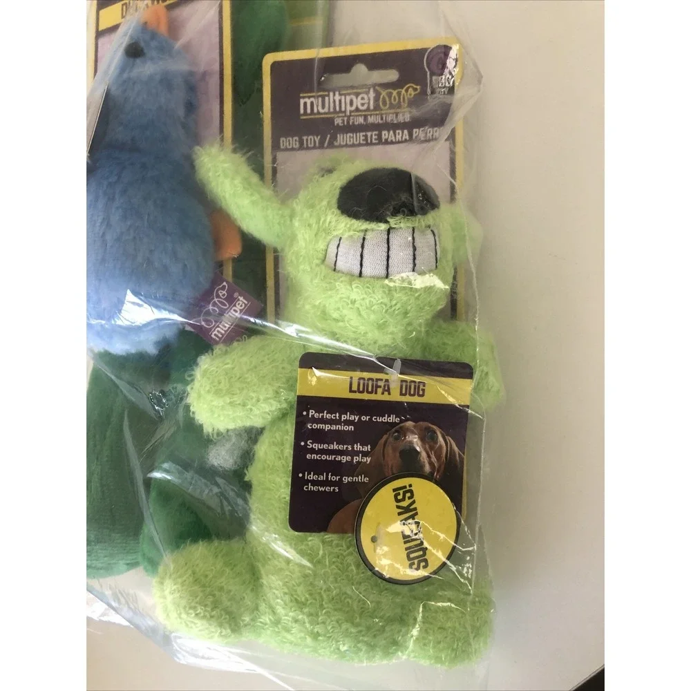 Multipet Assorted 3 Pack Dog Toys Gumby Duckworth & Lufa Dog